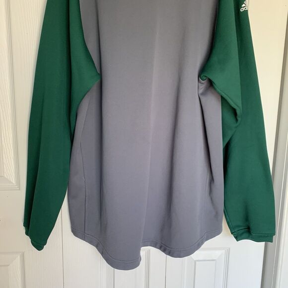 Men Adidas clima Warm Fleece XL Green & Gray Pullover Sweater Polyester - Picture 12 of 16